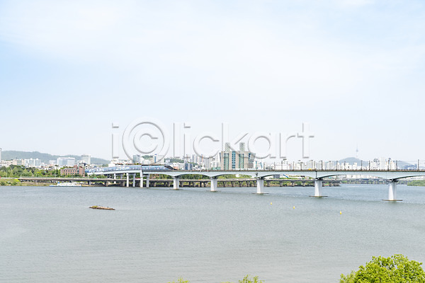 사람없음 JPG 포토 다리(건축물) 봄풍경 빌딩 선유도공원 야외 주간 하늘 한강