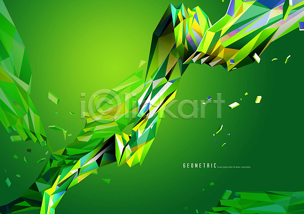 사람없음 PSD 편집이미지 그래픽 기하학 디자인 지오메트릭 초록색 추상 폴리곤