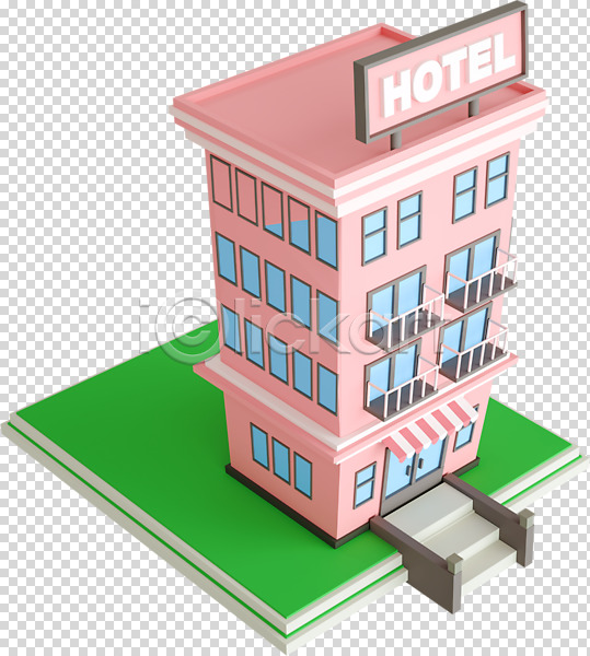 사람없음 3D PNG 디지털합성 편집이미지 3D소스 건물 편집소스 폴리곤 호텔