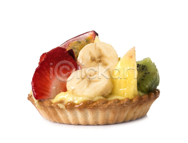 사람없음 JPG 포토 해외이미지 과일 디저트 딸기 바나나 설탕 오렌지 음식 키위 타르트 해외202105 흰배경