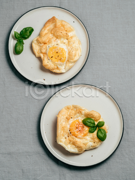 사람없음 JPG 포토 해외이미지 계란 굽기 노른자 스크램블 오븐 음식 접시 큼 해외202105