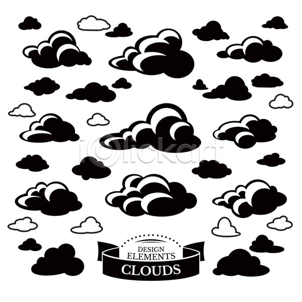 사람없음 EPS 실루엣 일러스트 해외이미지 구름(자연) 디자인 리본 엘리먼트 해외202004 해외202105