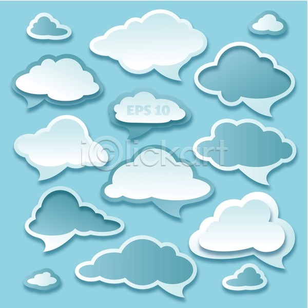 사람없음 EPS 일러스트 해외이미지 구름(자연) 말풍선 백그라운드 패턴 하늘색 해외202004 해외202105