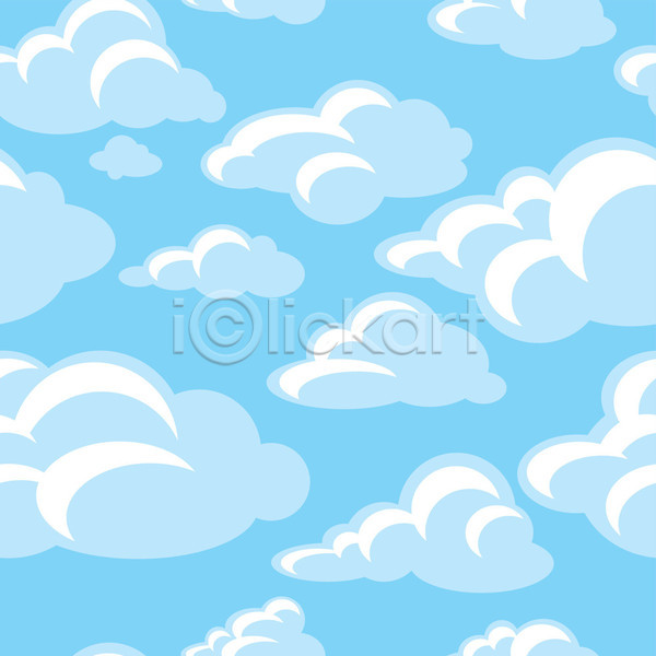 사람없음 EPS 일러스트 해외이미지 구름(자연) 백그라운드 패턴 하늘색 해외202004 해외202105