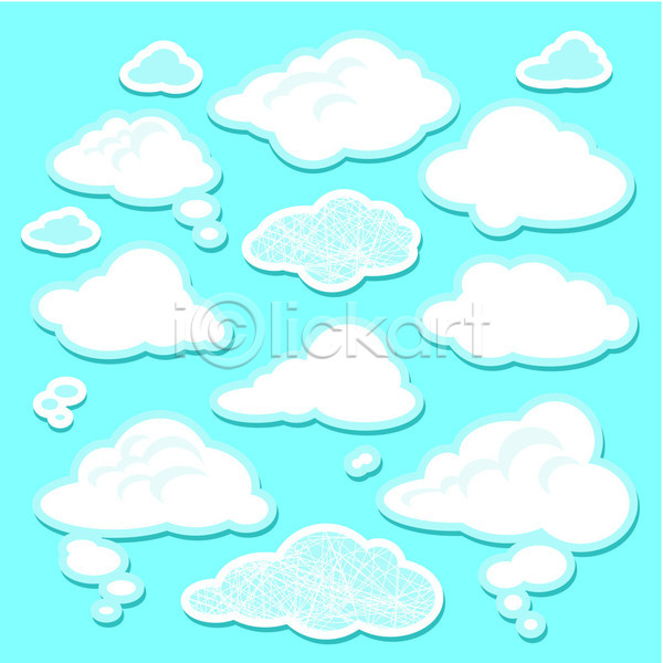 사람없음 EPS 일러스트 해외이미지 구름(자연) 말풍선 백그라운드 패턴 하늘색 해외202004 해외202105