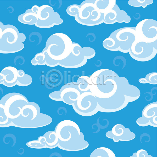 사람없음 EPS 일러스트 해외이미지 구름(자연) 백그라운드 패턴 하늘색 해외202004 해외202105
