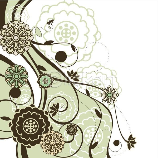 사람없음 EPS 일러스트 해외이미지 꽃 꽃무늬 백그라운드 연두색 잎 잠자리 한마리 해외202004 해외202105