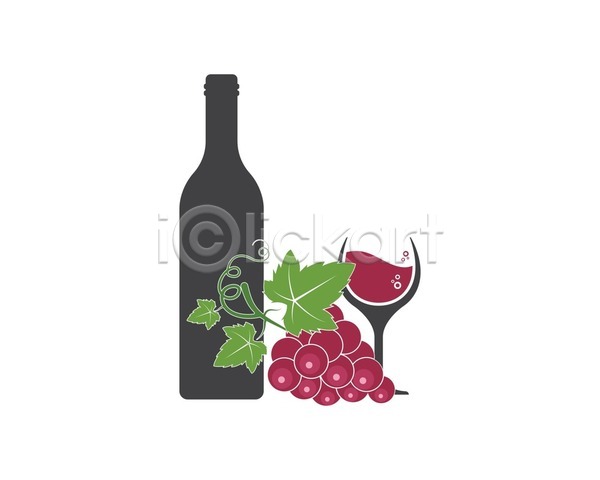 사람없음 EPS 일러스트 해외이미지 레드와인 심볼 와인 와인병 와인잔 포도 포도잎 해외202105
