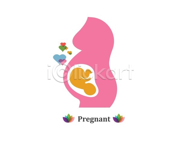 사람없음 EPS 아이콘 일러스트 해외이미지 임산부 임신 태아 하트 해외202105