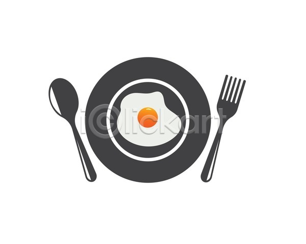 사람없음 EPS 일러스트 해외이미지 계란프라이 나이프 접시 포크 해외202105