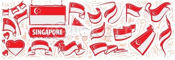 애국심 자유 축하 동양인 EPS 일러스트 해외이미지 고립 그래픽 깃대 깃발 독립 디자인 땅 리본 배너 백그라운드 사인 세계 세트 수집 신분 심볼 싱가폴 아시아 엘리먼트 여행 전국 정부 정치 테이프 하트 해외202105 해외일러스트 휴가