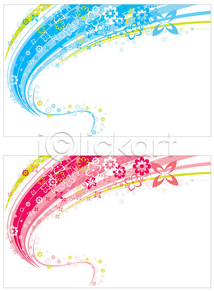 사람없음 EPS 일러스트 곡선 꽃무늬 라인백그라운드 라인아트 무늬 백그라운드 분홍색 선 파란색 패턴