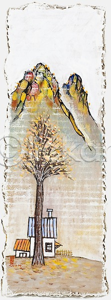 사람없음 JPG 일러스트 가을(계절) 가을배경 계절 골판지 나무 낙엽 단풍 백그라운드 산 시화 식물 울타리 자연 주택 풍경(경치)