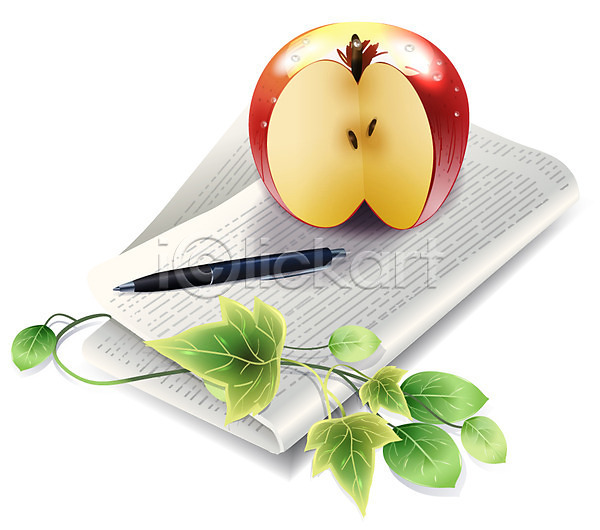 사람없음 EPS 디테일아이콘 비즈니스아이콘 아이콘 입체아이콘 나뭇잎 덩굴 문구용품 볼펜 비즈니스 사과(과일) 신문 잎 펜 필기구