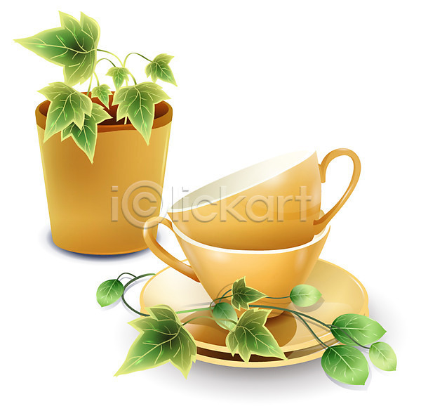 사람없음 EPS 디테일아이콘 생활아이콘 아이콘 입체아이콘 그릇 덩굴 생활용품 오브젝트 잎 장식 접시 주방용품 찻잔 커피잔 컵 화분