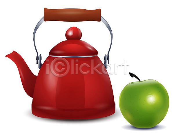 사람없음 EPS 디테일아이콘 생활아이콘 아이콘 입체아이콘 과일 사과(과일) 생활용품 오브젝트 주방용품 주전자