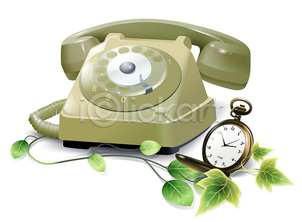 사람없음 EPS 디테일아이콘 생활아이콘 아이콘 입체아이콘 덩굴 생활용품 시계 오브젝트 잎 장식 전화기 통화 회중시계