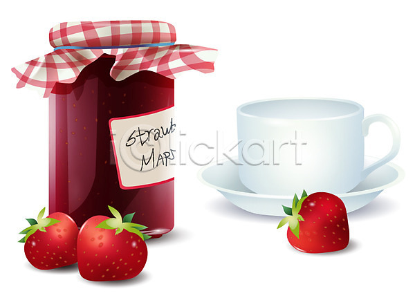 사람없음 EPS 디테일아이콘 생활아이콘 아이콘 입체아이콘 딸기 딸기잼 생활용품 오브젝트 유리병 잔 잼 찻잔 커피잔