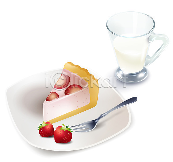 사람없음 EPS 디테일아이콘 생활아이콘 아이콘 입체아이콘 과일 그릇 디저트 딸기 생활용품 오브젝트 우유 음료 접시 조각케이크 케이크 포크
