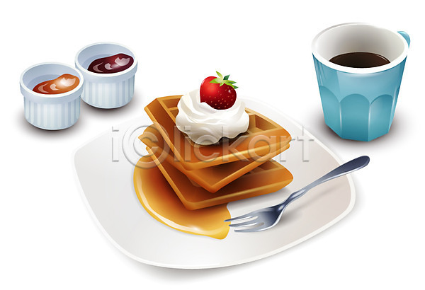 사람없음 EPS 디테일아이콘 생활아이콘 아이콘 입체아이콘 그릇 디저트 딸기 빵집 생크림 생활용품 오브젝트 와플 음료 잼 접시 커피 컵 포크