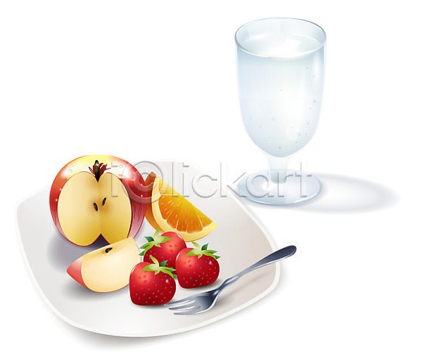 사람없음 EPS 디테일아이콘 생활아이콘 아이콘 입체아이콘 과일 그릇 디저트 딸기 물 사과(과일) 생활용품 오렌지 오브젝트 음료 잔 접시 조각 조각(피스) 컵 포크