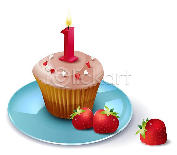 사람없음 EPS 디테일아이콘 생활아이콘 아이콘 입체아이콘 과일 그릇 딸기 머핀 생일 생일케이크 생활용품 오브젝트 접시 초 촛불 컵케이크 케이크