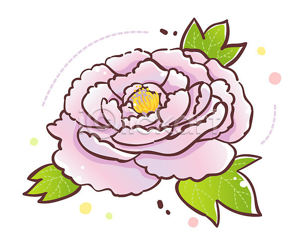 사람없음 EPS 식물아이콘 아이콘 큐티아이콘 꽃 모란 봄꽃 분홍색 식물 잎 한송이