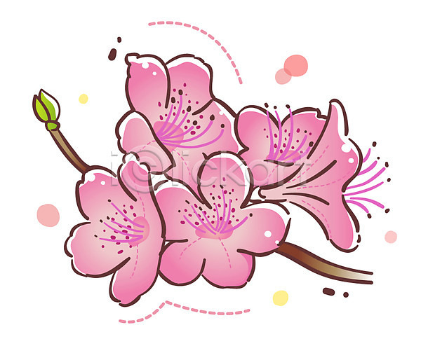 사람없음 EPS 식물아이콘 아이콘 큐티아이콘 꽃 봄꽃 분홍색 식물 여러송이 진달래