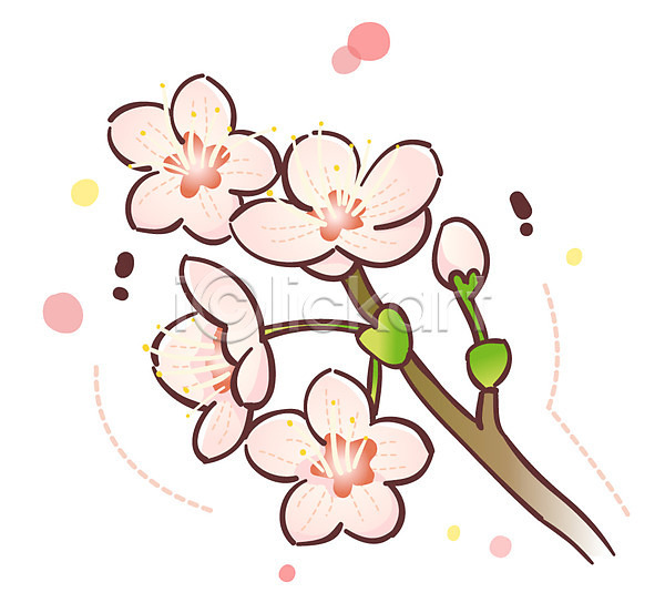 사람없음 EPS 식물아이콘 아이콘 큐티아이콘 꽃 꽃나무 벚꽃 벚나무 봄꽃 분홍색 식물 여러송이