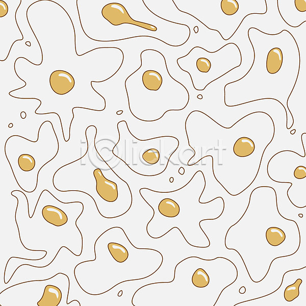 사람없음 EPS 일러스트 계란 계란프라이 무늬 문양 백그라운드 음식 패턴 프라이 후라이