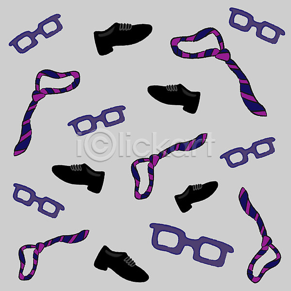 사람없음 EPS 일러스트 구두 넥타이 무늬 문양 백그라운드 안경 오브젝트 잡화 패턴