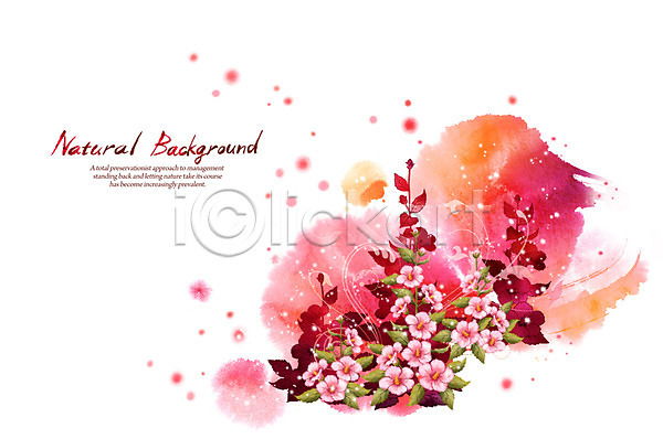 사람없음 PSD 실루엣 일러스트 꽃 내추럴 무궁화 백그라운드 분홍색 붓터치 선 식물 자연 캘리그라피