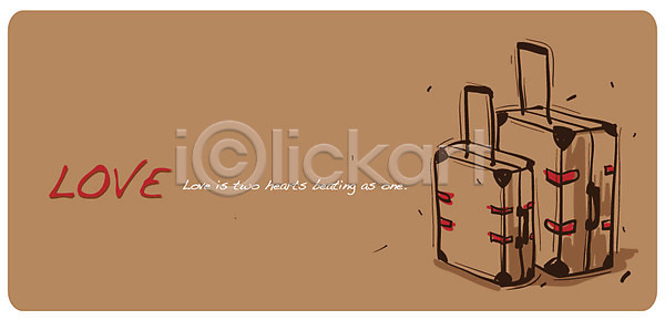 사랑 사람없음 EPS 일러스트 갈색 국내일러스트 백그라운드 여행가방 캐리어