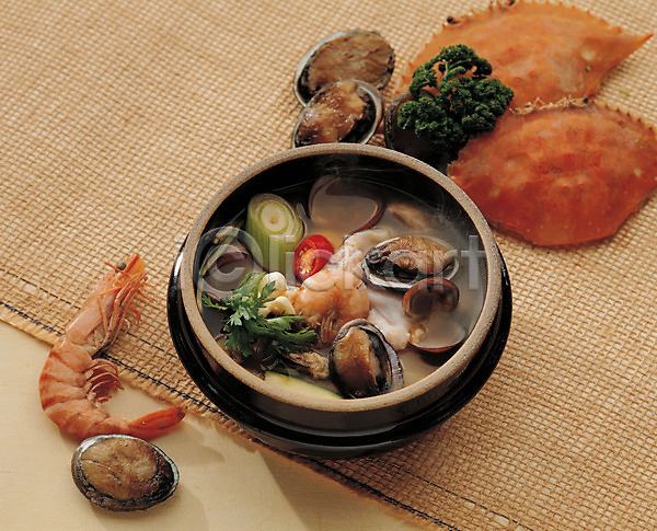 사람없음 JPG 포토 게 껍질 뚝배기 브로콜리 새우 실내 음식 조개 채소 한국문화 한식 해물탕 해산물