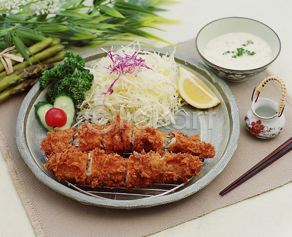 사람없음 JPG 돈가스 브로콜리 식사 실내 요리 육류 음식 일본음식 채소