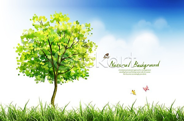 사람없음 PSD 편집이미지 계절 곤충 구름(자연) 나무 나비 백그라운드 봄 식물 자연 잔디 편집 풍경(경치) 하늘