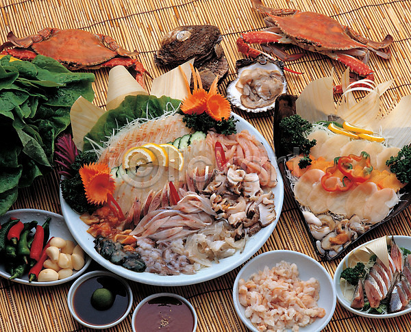 사람없음 JPG 포토 게 그릇 모듬회 생선회 실내 요리 음식 일본문화 일본음식 채소 해산물 회