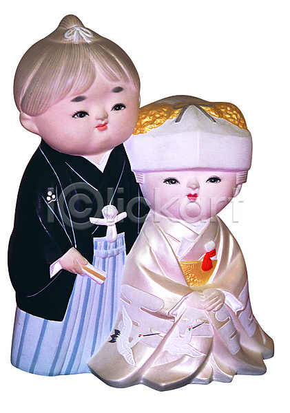 남자 사람없음 여자 JPG 포토 결혼 결혼식 기모노 누끼 두개 스튜디오촬영 신랑 신부(웨딩) 실내 여자인형 오브젝트 인형 일본 일본인형 일본전통인형 장난감 장식 전통소품 전통인형 커플 한쌍