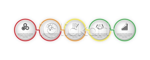 사람없음 EPS 일러스트 해외이미지 그래프 기록 문서 비즈니스 손모양 악수 원형 인포그래픽 전구 전구모양 톱니바퀴 해외202105 해외일러스트