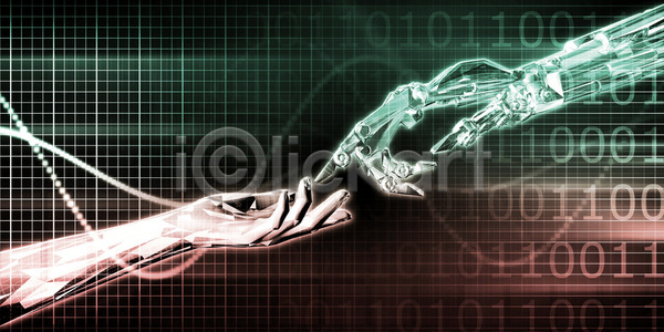 신체부위 JPG 포토 해외이미지 과학기술 디지털 디지털백그라운드 로봇팔 손 이진법 정보기술 해외202105 홀로그램
