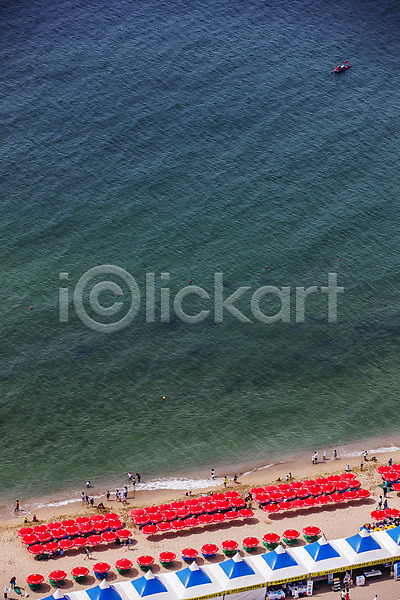 사람없음 JPG 포토 모래사장 바다 부산 야외 주간 파라솔 풍경(경치) 해수욕장 해운대