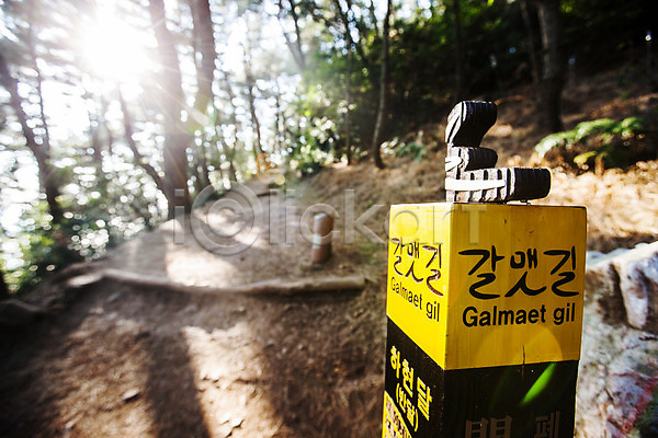 사람없음 JPG 아웃포커스 포토 갈맷길 부산 산책로 숲 야외 주간 표지판 풍경(경치) 햇빛