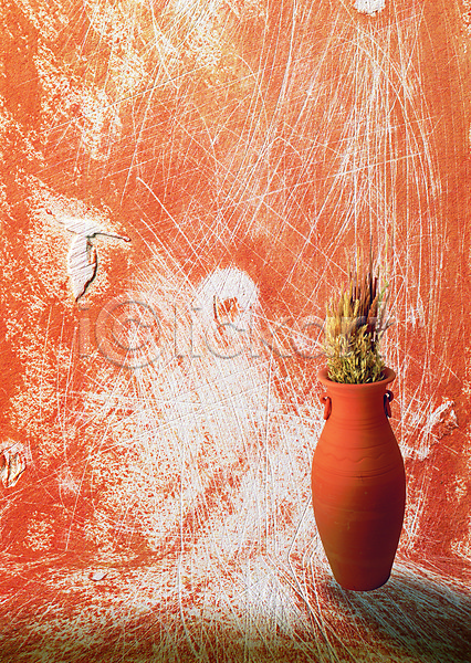 사람없음 PSD 디지털합성 편집이미지 갈색 그림자 담장 백그라운드 벽 스크래치 식물 컬러 페인트 페인트칠 편집 합성 화분