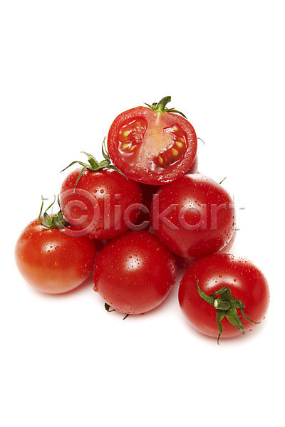 사람없음 JPG 포토 과일 농작물 다수 단면 방울토마토 빨간색 스튜디오촬영 슬라이스 식재료 실내 여러개 음식 채소 토마토