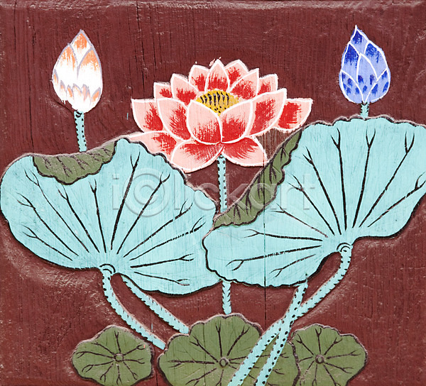 사람없음 JPG 포토 꽃 무늬 문양 벽화 부처님오신날 불교 야외 연꽃(꽃) 종교