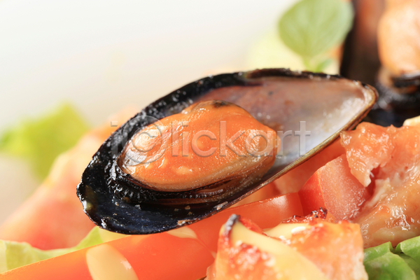 사람없음 JPG 포토 해외이미지 건강 껍질 묘사 샐러드 앙트레 어류 연어 음식 조개 해산물 해외202004 해외202105 홍합