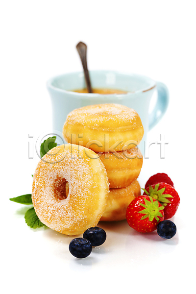 사람없음 JPG 포토 해외이미지 도넛 디저트 딸기 블루베리 스튜디오촬영 실내 쌓기 커피 커피잔 티스푼 해외202004