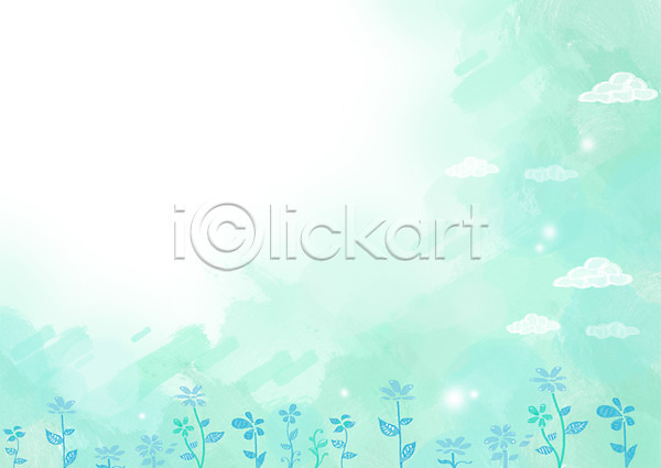 사람없음 PSD 일러스트 계절 계절백그라운드 꽃 꽃밭 백그라운드 사계절 식물 여름(계절) 자연 하늘색