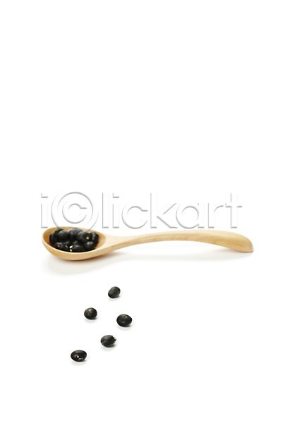 사람없음 JPG 포토 검은색 검은콩 곡류 누끼 숟가락 스튜디오촬영 실내 컬러푸드 콩