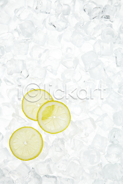 사람없음 JPG 포토 과일 노란색 레몬 스튜디오촬영 슬라이스 실내 얼음 조각 조각(피스) 컬러푸드
